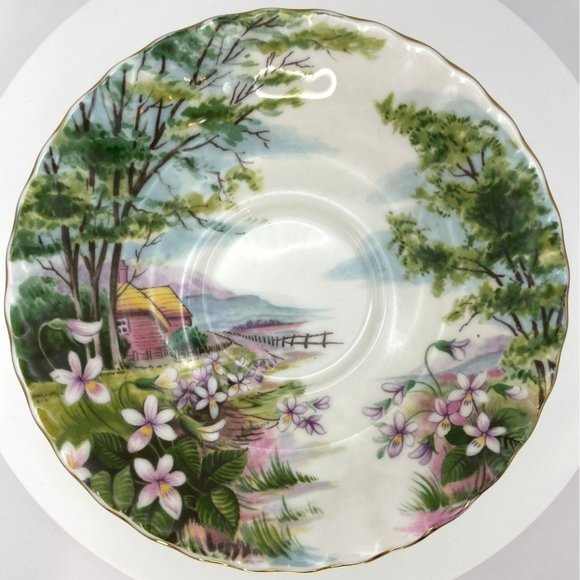 Vintage Royal Albert Bone China England Country Scenes Dingle Dell Teacup and Sa - Picture 11 of 15